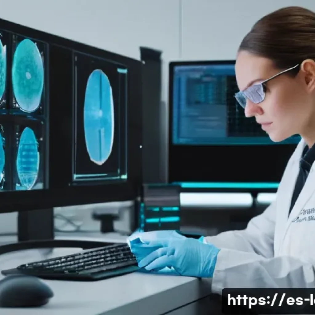형사소송법상 증거능력 판단 - **Digital Forensics Expert Analyzing Evidence:** A highly detailed, realistic image of a female digi...