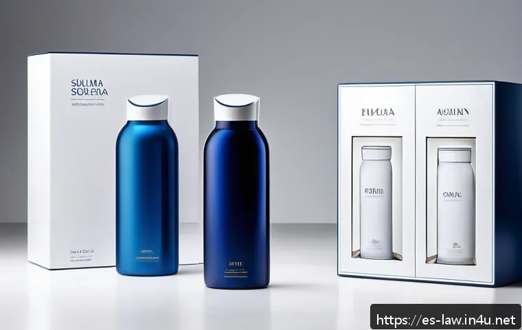 지적재산권법상 디자인권과 실용신안권 - A sleek, modern product packaging design displayed on a minimalist white background, featuring an in...